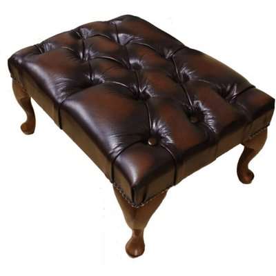 Chesterfield Stamford Footstool UK Manufactured Leather&hellip;