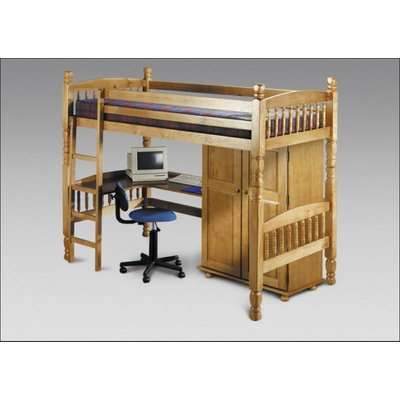 Child Bunk Bed with Desk Antique Pine