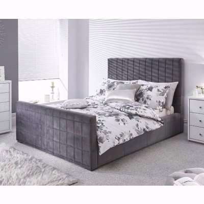 Delaware Double Storage Ottoman Bed Grey Fabric