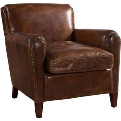 Eccentric Vintage Distressed Leather Club Chair