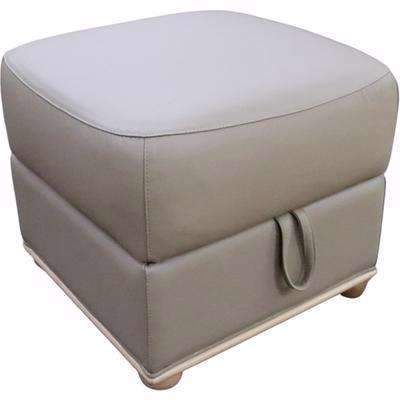 Italian Leather Storage Footstool Pouffe Cube Coffee Milk