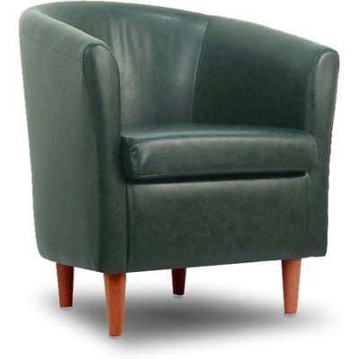 Leather Bucket Tub Chair Conifer Green