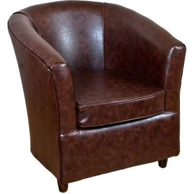 Infiniti Faux Tan Leather Bucket Tub Chair | DesignerSofas4U