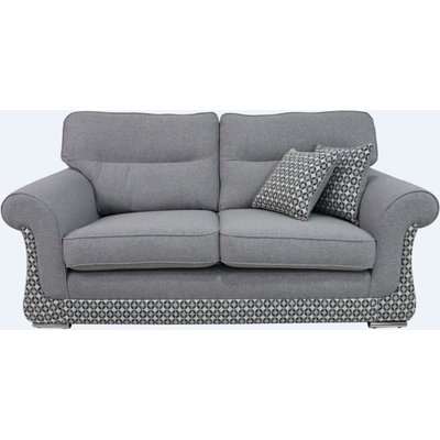Luna 2 Seater Fabric Sofa Settee Upholstered In Halifax Light Grey