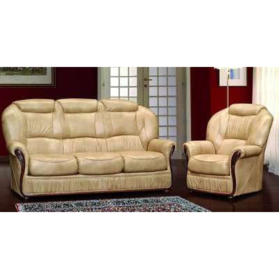Oklahoma Sofa Set 3 Seater + Armchair Italian Leather Sofa&hellip;