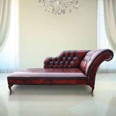 Oxblood Leather Chesterfield Chaise Lounge day Bed&hellip;