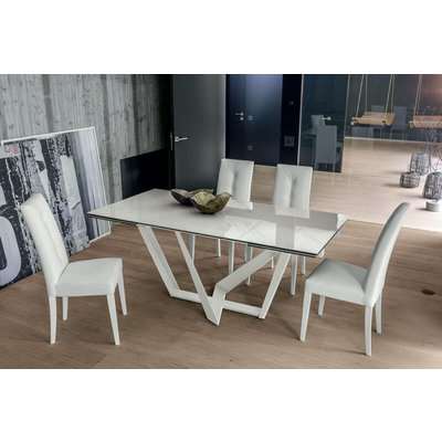 Priamo 180 cm Extendable Dining Table Carrara Marble-Effect&hellip;