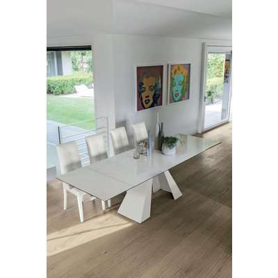 Taurus 180 cm Extendable Dining Table Carrara Marble-Effect&hellip;