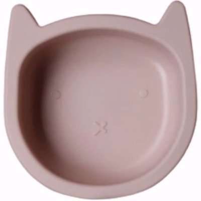 Cat Styled Suction Feeding Bowl Petal Pink - H 85mm x W 120mm x D 120mm