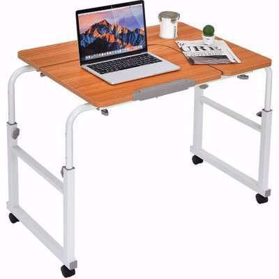 Extendable Over Bed Mobile Tilting Table with Lockable Wheels