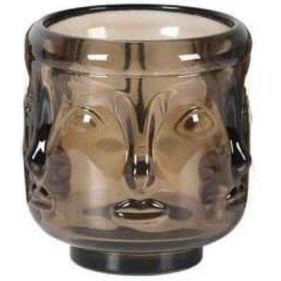 brown glass candle holder OS