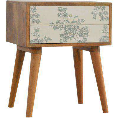 Lund Collection Green Floral Bedside Cabinet