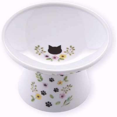 Necoichi - Extra Wide Raised Cat Food Bowl (Limited Edition Botanical Garden)
