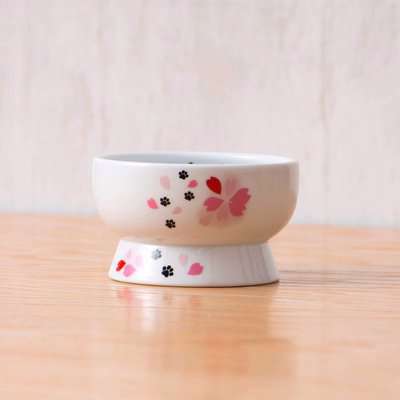 Necoichi - Raised Cat Water Bowl (Limited Edition Sakura Design 2)