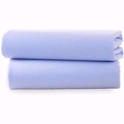 Clair De Lune 2 Pack Fitted Cotton Cot Bed Sheets Blue - 700mm x 1400mm