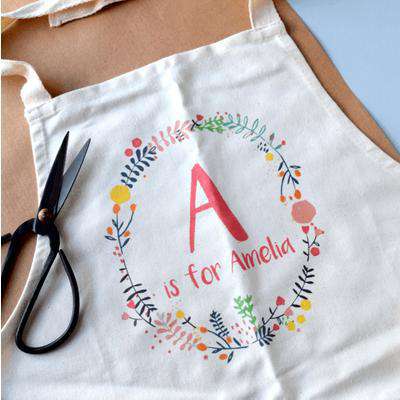 Personalised Children's Floral Apron 3-6 yrs