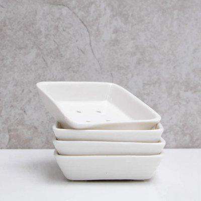 White Porcelain Square Soap Dish