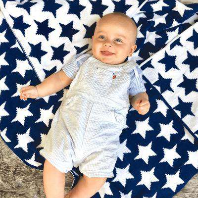 Navy & White StarsChenille Baby Blanket