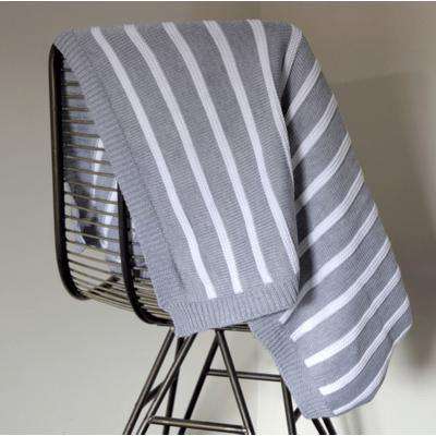 Grey & White Stripe Baby Blanket