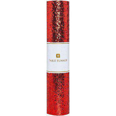 Talking Tables - Luxe Red Glitter Table Runner, 1.8M