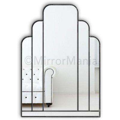 Tuscan Original Handcrafted Art Deco Wall Mirror with a Black Trim
