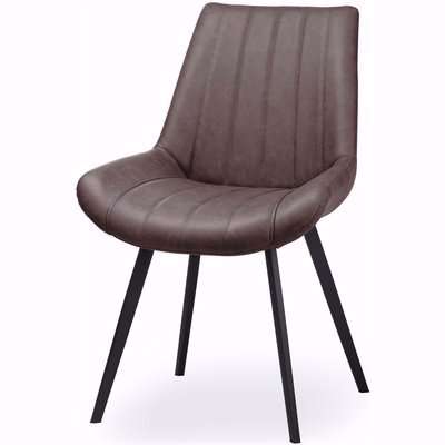 Visby Grey Faux Leather Dining Chair