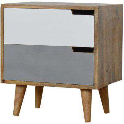 Willow Collection Grey And White Bedside Chest