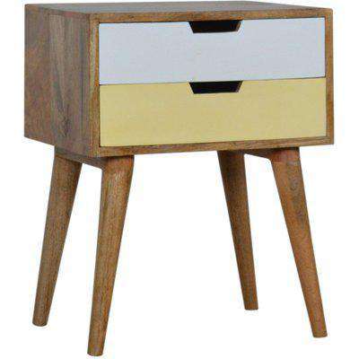 Willow Collection Mustard and White Bedside Table