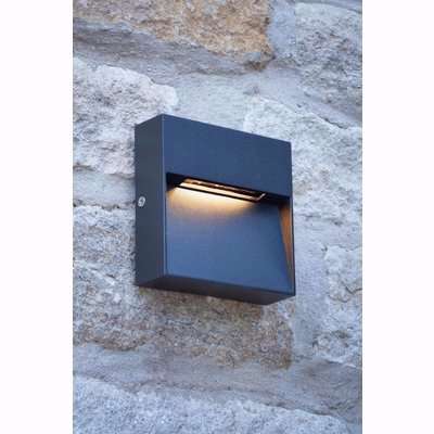 Yukon Outdoor Wall Light Square Eyelid Anthracite IP65 LED
