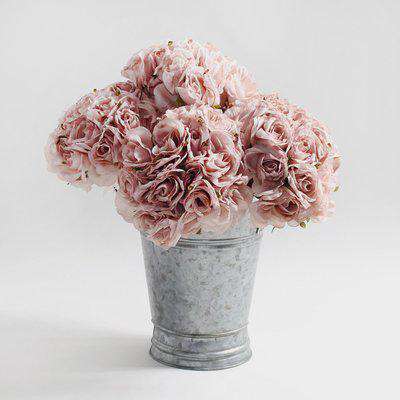 Bundle of 6 Paper Rose Bouquet 22cm Pink Dusky Pink