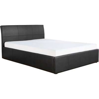 Ascot Faux Leather Ottoman Bed Black