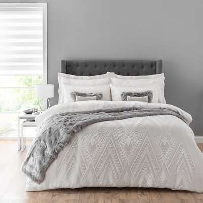 Astaire Silver Jacquard Duvet Cover and Pillowcase Set Silver