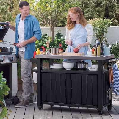 Double BBQ Table Grey
