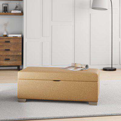 Austin Faux Leather Storage Footstool Brown