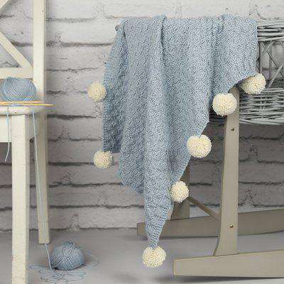 Bella Baby Blanket Knitting Kit Blue