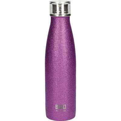 Built Purple Glitter 500ml Stainless Steel Water Bottle Purple