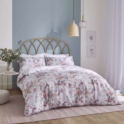 Catherine Lansfield Dried Flowers Duvet Cover and Pillowcase Set Grey