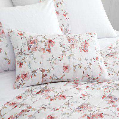 Catherine Lansfield Jasmine Floral Cushion White and Pink