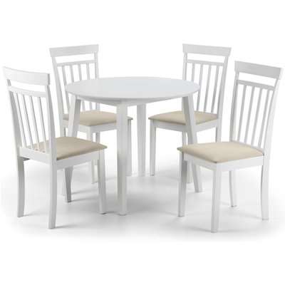 Coast White Dining Table with 4 Chairs White