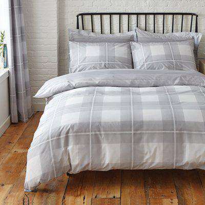 Colby Grey Reversible Duvet Cover and Pillowcase Set Grey