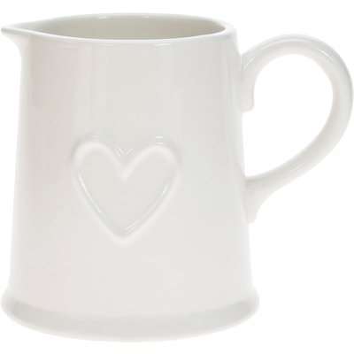 Country Heart Pint Jug White