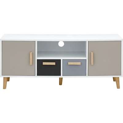 Delta Large TV Stand Grey and White