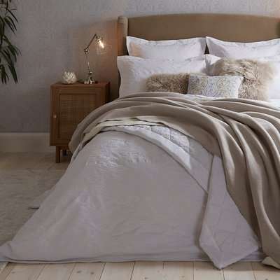 Dorma Purity Kempley Jacquard White Duvet Cover and Pillowcase Set White