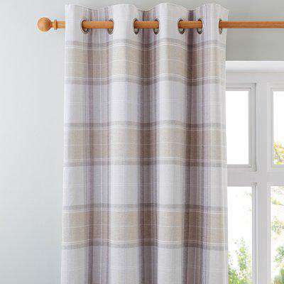 Dorma Sherbourne Natural Eyelet Curtains Brown and White