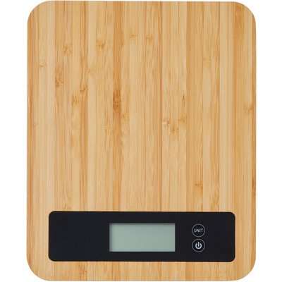 Dunelm Bamboo Electronic Kitchen Scales Brown and Black
