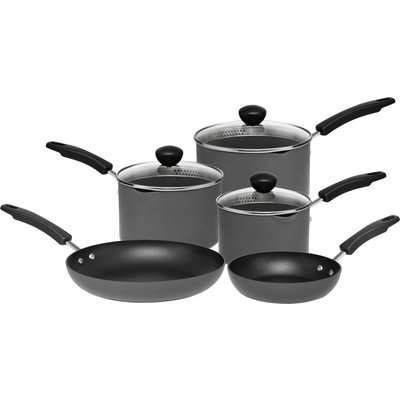 Dunelm Hard Anodised 5 piece Cookware Set Black
