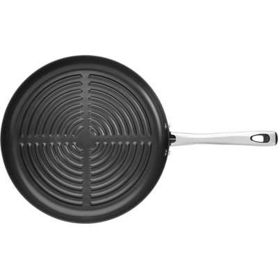 Dunelm TriPly Round Grill Pan Silver/Black