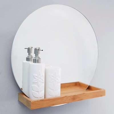 Elements Bathroom Mirror with Shelf Bamboo