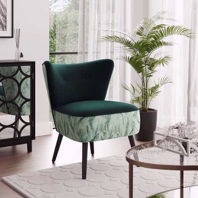 Eliza Malawi Jacquard Velvet Cocktail Chair Green