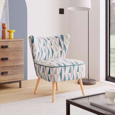 Eliza Triangle Jacquard Cocktail Chair Peacock